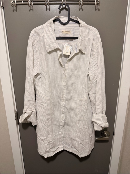 We The Free Tops - We The Free Cream-White Textured Long-Sleeve Button-Down Shirt